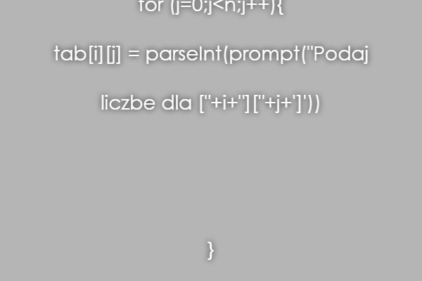 var tab = []          n=prompt('Podaj Wielkość tablicy')         for (i=0;i
