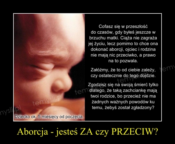 Aborcja - jesteś ZA czy PRZECIW?
