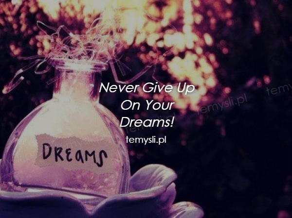 Never Give Up  On Your Dreams!